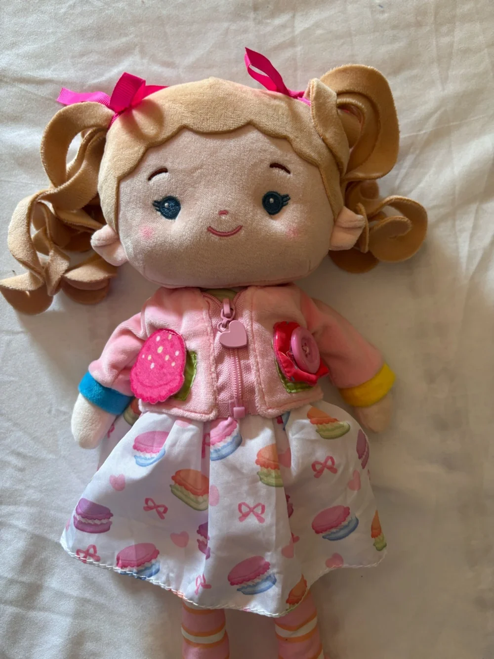 Leyadoll Cupcake Girl Blond Curly Hair Learn To Dress Montessori Doll Daisy